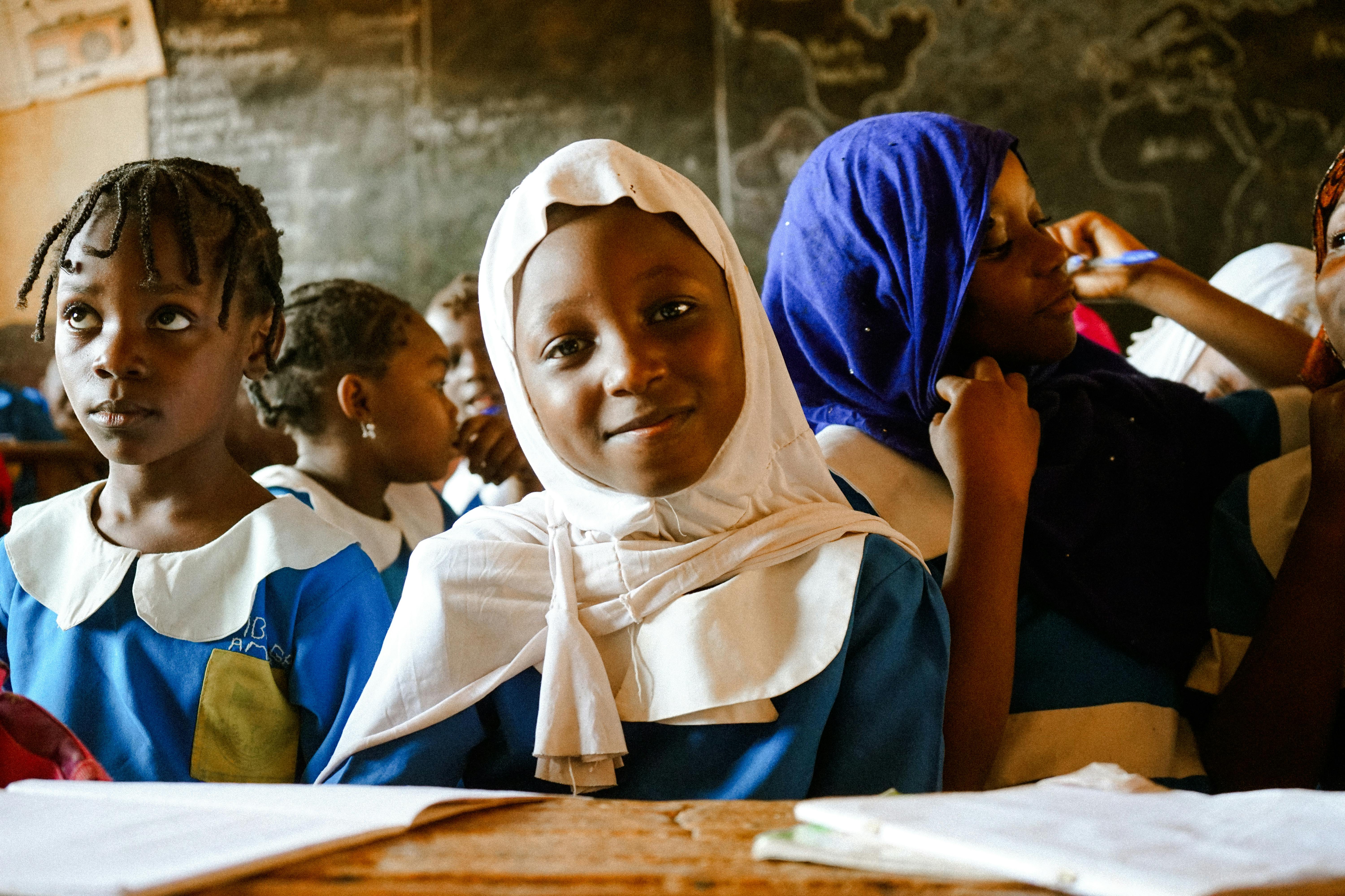 Student receiving supplies